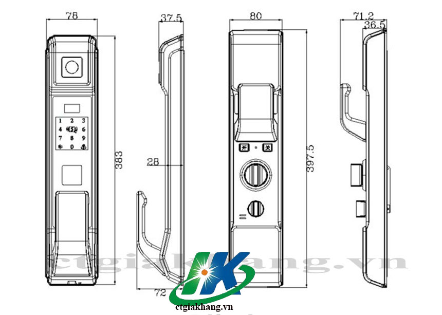 Khoá cửa vân tay tự động Full chức năng